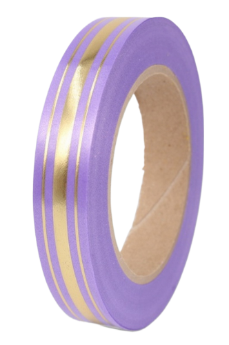 Лента Золот полоса Классика 2см*50ярд СИРЕНЕВЫЙ РОССИЯ
