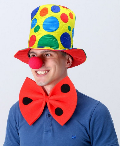 Костюм Клоуна (шляпа+бант+нос) Арт-9877334