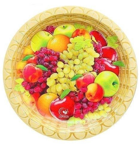 Тарелка бумажная Фрукты D-18см*10шт Арт-3244058