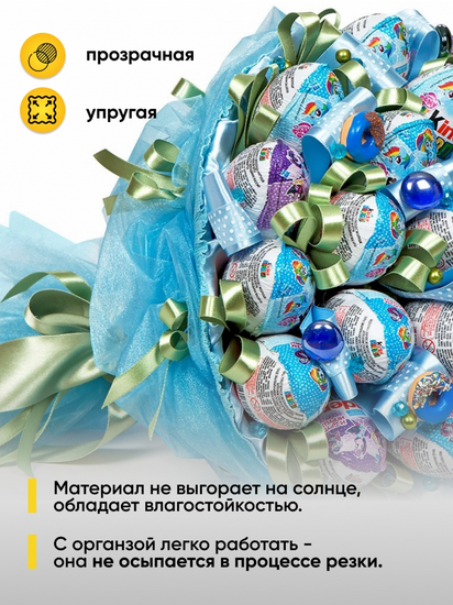 Органза 70см*9м Бирюзовая