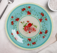 Тарелка стекляная Винтаж Доляна Арт-4811681 D-23см