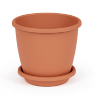 Горшок Афина 2,2лит Коричневый с поддоном М-6522 (БАШ)