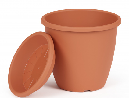 Горшок Афина 2,2лит Коричневый с поддоном М-6522 (БАШ)