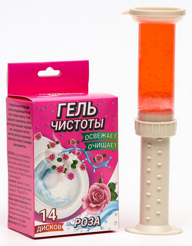 Гелевый освежитель для унитаза 80гр Роза (с дозатором) Арт-7820053