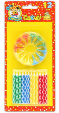 Свечи для торта Разноцветные 24шт Арт-1227