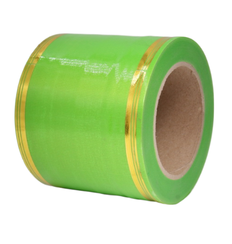 Лента Золот полоса 10см*50ярд Салатовая