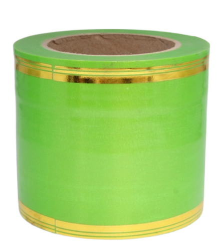 Лента Золот полоса 10см*50ярд Салатовая