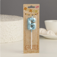 Свеча Цифра 6 Алмаз Голубая Арт-9338077