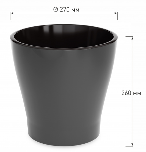 Горшок Лея 10лит Графитовый (с дренажной системой)