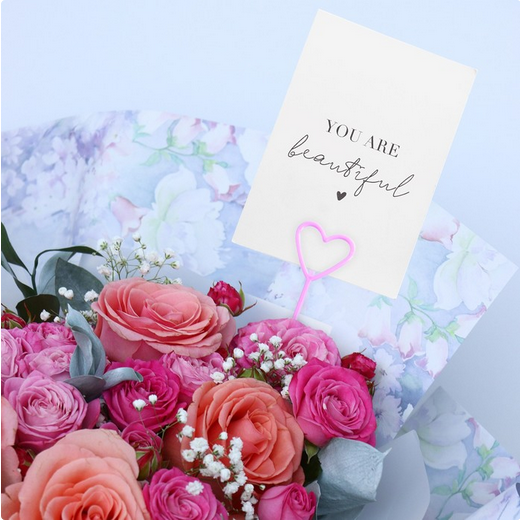 Держатель открыток Сердце цветное 22см (1уп/5шт) Цена за штуку