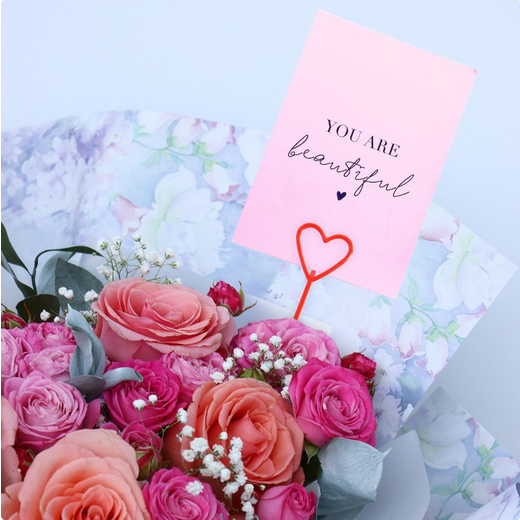 Держатель открыток Сердце цветное 22см (1уп/5шт) Цена за штуку