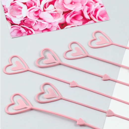 Держатель открыток Сердце цветное 22см (1уп/5шт) Цена за штуку