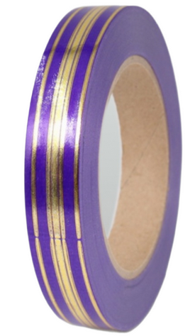 Лента Золот полоса Классика 2см*50ярд Фиолетовая РОССИЯ