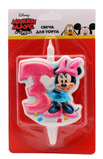 Свеча Цифра 3 Микки Маус 1319