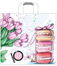 Сумочка пакет п/э петлевидная ручка 380*340мм Знак внимания Арт-58454