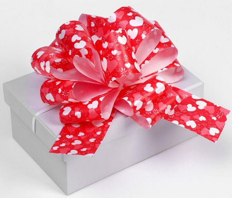 Бант Шар 5см Сердца на красном Арт-818627