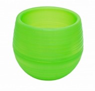 Горшок Дуэт 1,5лит Прозрачный Салатовый D-15см (Ангарск)(с дренажной системой)