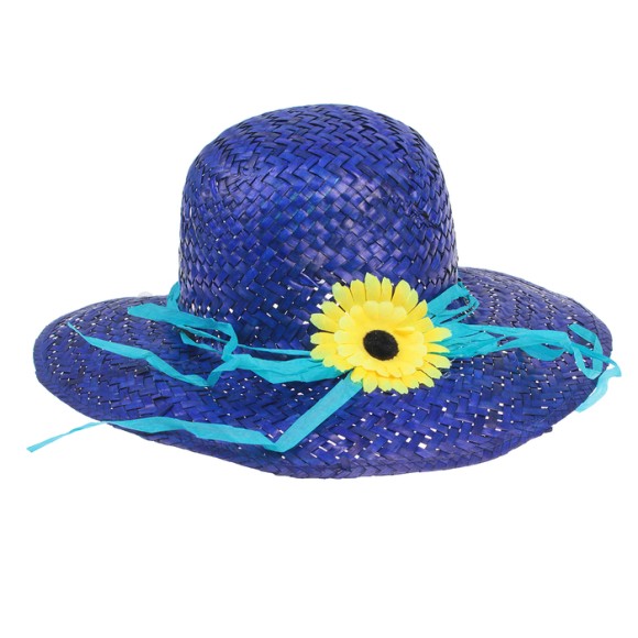 Шляпа Кокетка с цветком Синяя 2807366