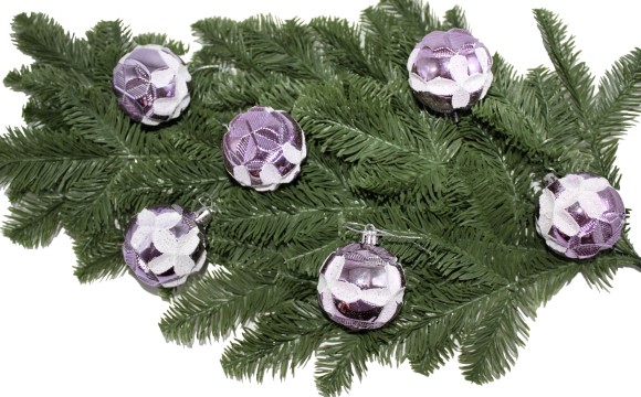 Ёлочное украшение Шары (6см/6шт) Арт-№23