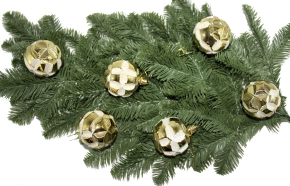 Ёлочное украшение Шары (6см/6шт) Арт-№23