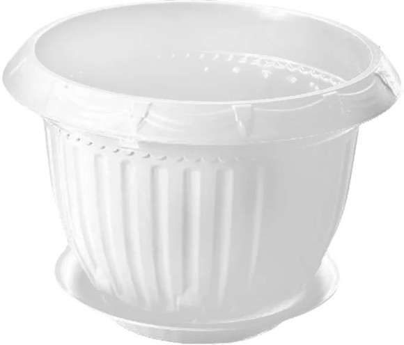 Горшок Байкал 4лит Белый с поддоном Горшок Байкал 4лит Белый с поддоном