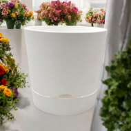 Горшок Гранд 5,2лит Белый D-20см с прикорневым поливом
