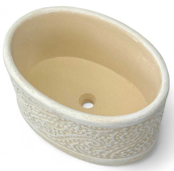 Кашпо Пейсли Слоновая кость L-15см Арт-0705