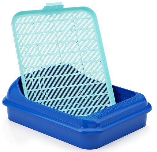 Туалет-лоток Верный друг Синий с Решеткой М-6414