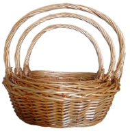 Корзина Набор Плетеных ИВА 3шт Лодочка Оранжевые D-25/30/35см