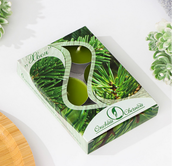 Свеча гильза Ароматизир Хвоя Набор 6шт*12гр