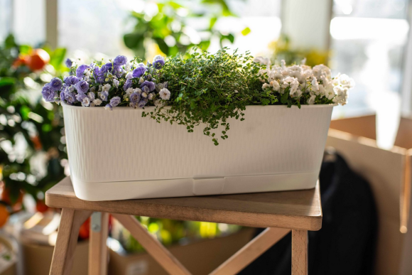 Балконный ящик Прованс 6лит Белый 400*170*130мм с прикорневым поливом