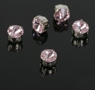 Стразы в цапах 6*6мм Розовые в Серебре (1уп/5шт) 2328325