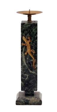 Подсвечник столбик с ящеркой 198220 змеевик 14*4*4 см Арт-800671