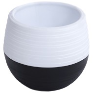 Горшок Дуэт 1,5лит Чёрно-Белый (Ангарск) (с дренажной системой)