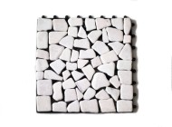 Каменная мозаика MS(DT)-0536 МРАМОР Белый круглый Пластик Основа