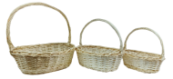 Корзина Набор Плетеных ИВА 3шт Лодочка Натуральные D-25/30/35см