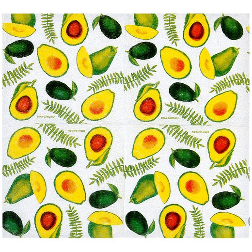 Салфетки бумажные Сочные авокадо набор 20шт Арт-7756549