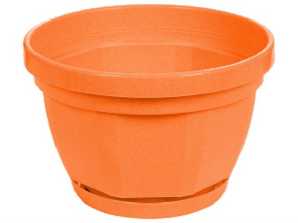 Горшок Крокус восьмигр 250мм Терракот с поддоном высота 17см
