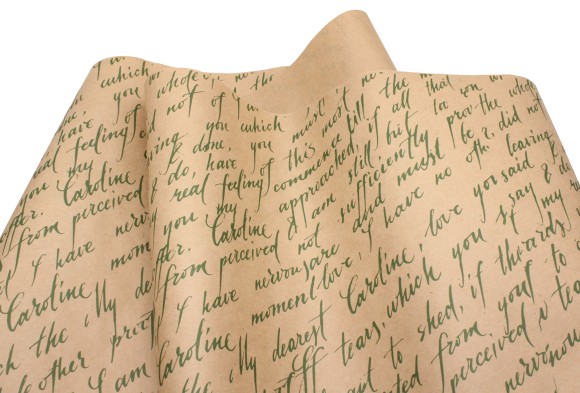 Бумага крафт Письмо зелёный на коричневом 70см*10м