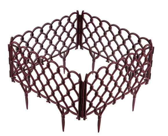 Заборчик пластиковый Фаберже Бордовый 400*280мм (7секций)