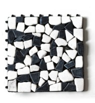 Каменная мозаика DT-3609 МРАМОР Чёрно-Белый Кругл Пластиков Основа