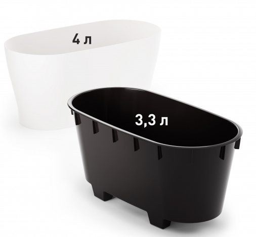 Балконный ящик Лея 300мм Белый (с дренажной системой) Арт-М-8559