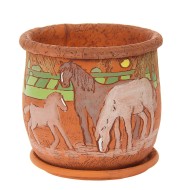 Кашпо Кони №-3 ЗОЛОТОЕ (D-19см)