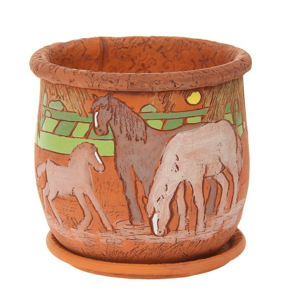 Кашпо Кони №-3 ЗОЛОТОЕ (D-19см)