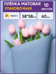 Пленка Листами Матовая однотонная Голубая 58/58см (1уп/20шт) Цена за лист