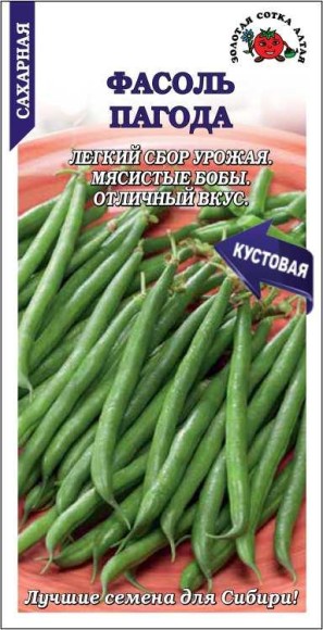 Фасоль Пагода ЦВ/П (СОТКА) 5гр среднеранний спаржевый до 50см