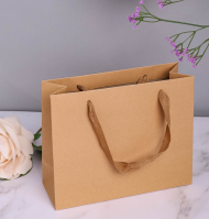 Сумочка пакет крафт 220*180мм Однотонный