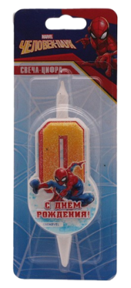 Свеча Цифра 0 Человек-паук 3510