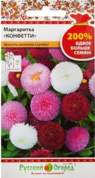 Цветы Маргаритка Конфетти ЦВ/П (РУССКИЙ ОГОРОД) 0,1гр двулетник 20см Цветы Маргаритка Конфетти ЦВ/П (РУССКИЙ ОГОРОД) 0,1гр двулетник 20см