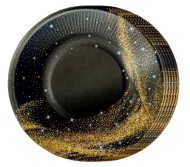 Тарелка бумажная Чёрное с золотом (1уп/6шт) D-23см Арт-30000872